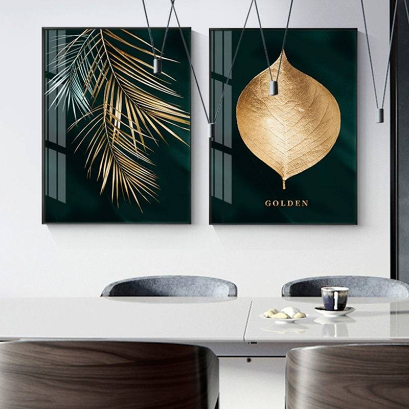 Golden Leaves Wall Canvas